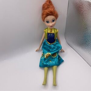 Disney Anna Doll with Blue and Gold‎ Dress